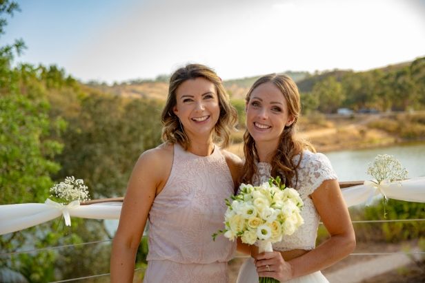 river view wedding bride